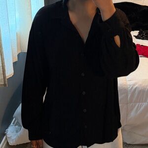 Vibe Classic Black Button Down Shirt
